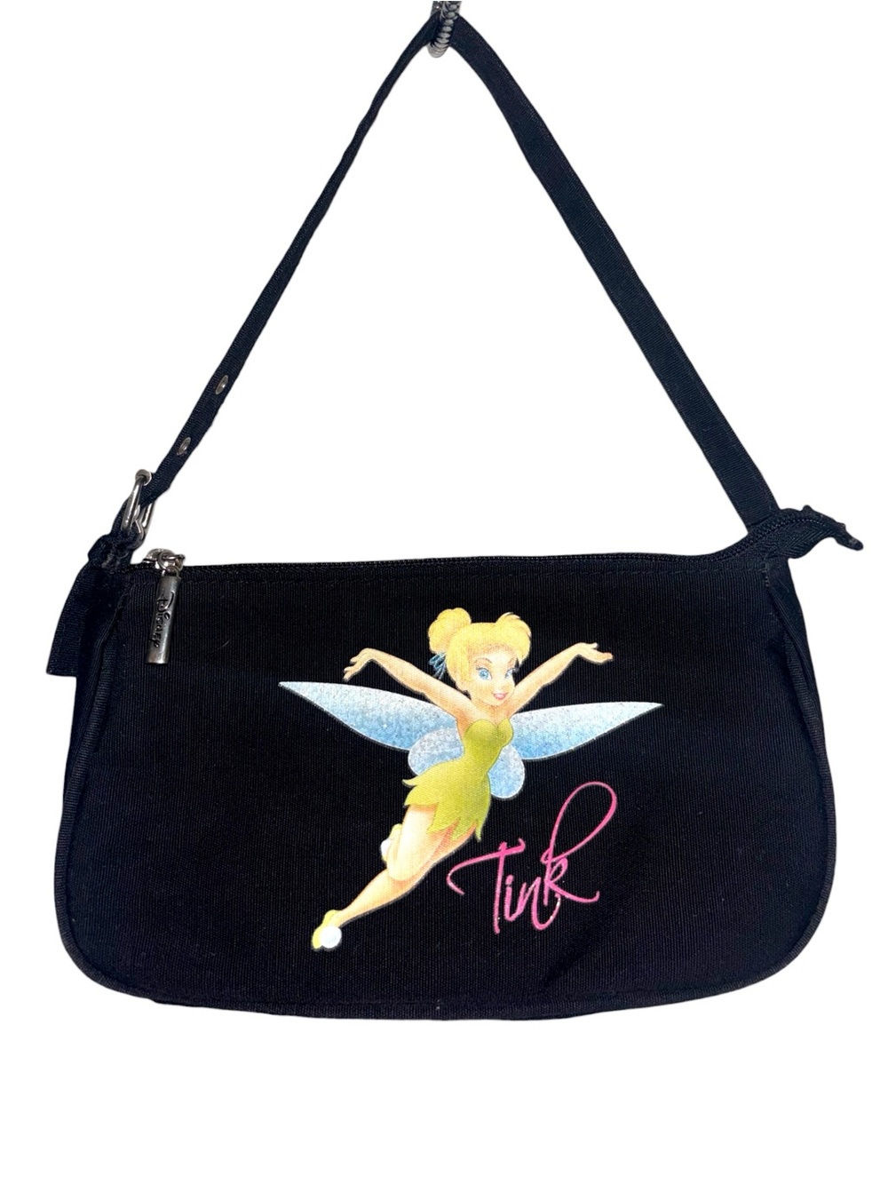 Disney Black Mini Shoulder Bag with Tinker Bell Graphic